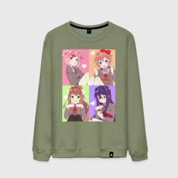 Мужской свитшот хлопок Girls Doki Doki коллаж