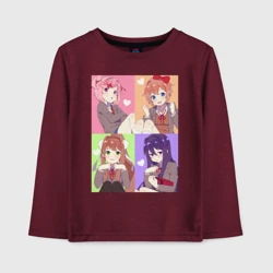 Детский лонгслив хлопок Girls Doki Doki коллаж