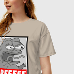 Женская футболка хлопок Oversize Pepe trigger - фото 2