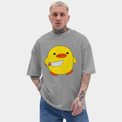 Мужская футболка Oversize хлопок texturе Утка с ножом кругляш - фото 2