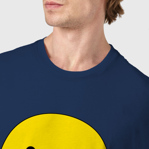 Мужская футболка хлопок Утка с ножом кругляш, цвет темно-синий - фото 6