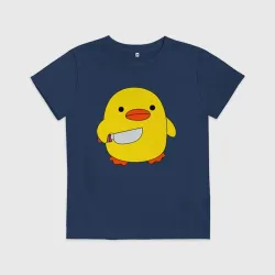 Детская футболка хлопок Утка с ножом кругляш