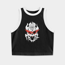 Женская укороченная майка-топ хлопок Gurren Lagann Drill