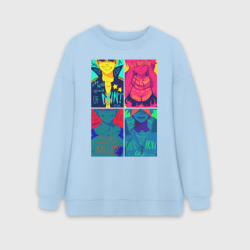 Женский свитшот oversize без начеса хлопок Gurren Lagann posters