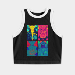 Женская укороченная майка-топ хлопок Gurren Lagann posters