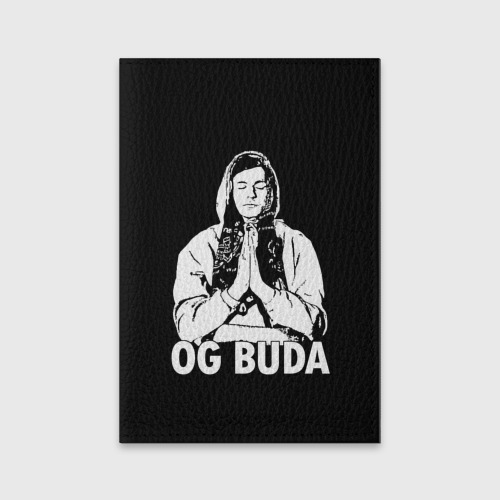 Обложка для паспорта матовая кожа OG Buda, цвет черный