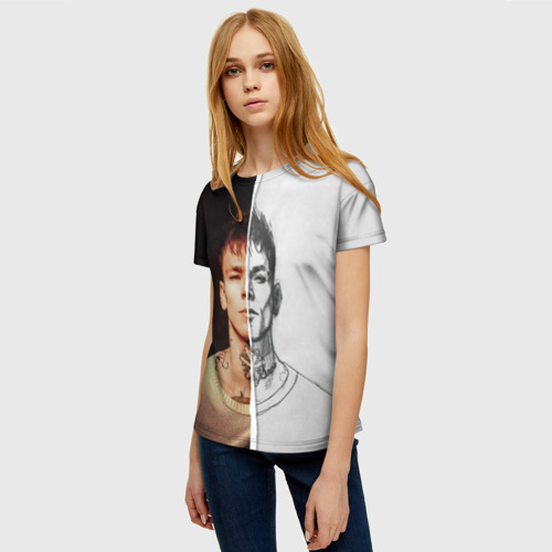 Женская футболка 3D с принтом Niletto side, фото на моделе #1