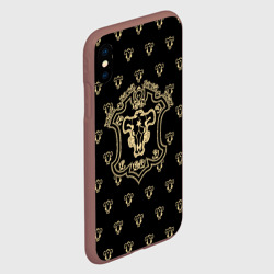 Чехол для iPhone XS Max матовый Черные быки Чёрный клевер - фото 2