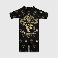 Детский купальный костюм 3D Черные быки Чёрный клевер