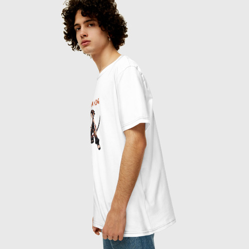 Мужская футболка хлопок Oversize Йо Асакура (Шаман Кинг), цвет белый - фото 5