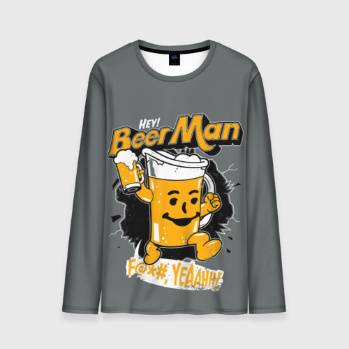 Мужской лонгслив 3D Beer MAN, цвет 3D печать