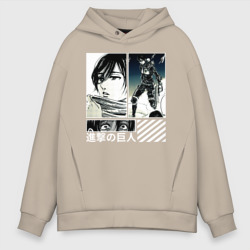 Мужское худи Oversize хлопок Attack On Titan Mikasa