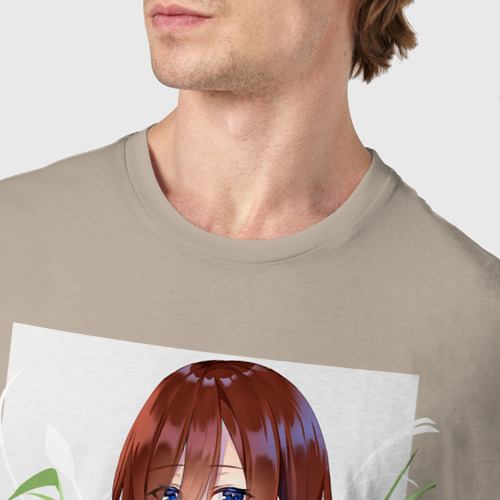 Мужская футболка хлопок The Quintessential Quintuplets, цвет миндальный - фото 6