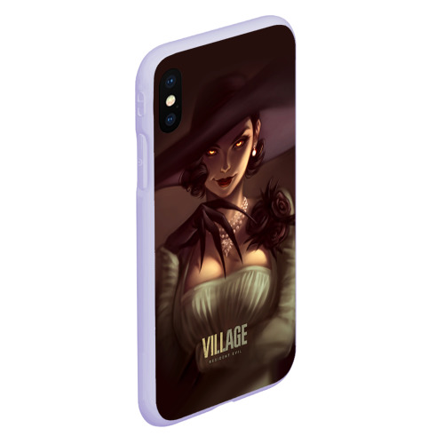 Чехол для iPhone XS Max матовый Lady Alcina Dimitrescu Resident Evil, цвет светло-сиреневый - фото 3