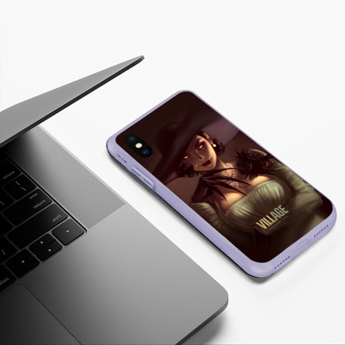 Чехол для iPhone XS Max матовый Lady Alcina Dimitrescu Resident Evil, цвет светло-сиреневый - фото 5