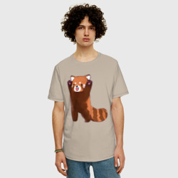 Мужская футболка хлопок Oversize Нападение милой панды - фото 2