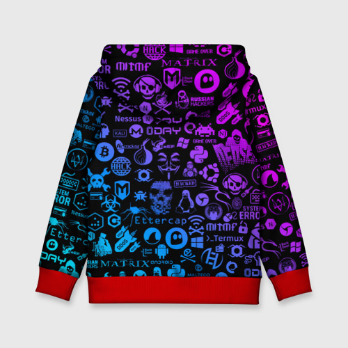 Детская толстовка 3D Hacker Logo Градиент, цвет красный - фото 2