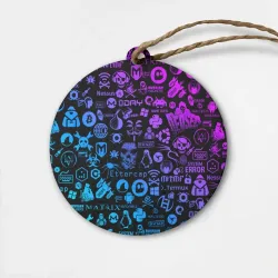 Деревянная игрушка круг Hacker Logo Градиент