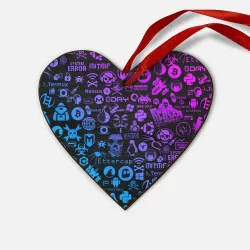 Деревянная игрушка Сердце Hacker Logo Градиент