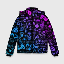 Зимняя куртка для мальчиков 3D Hacker Logo Градиент