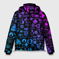 Мужская зимняя куртка 3D Hacker Logo Градиент