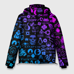 Мужская зимняя куртка 3D Hacker Logo Градиент