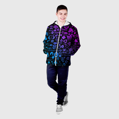 Мужская куртка 3D Hacker Logo Градиент, цвет 3D печать - фото 3