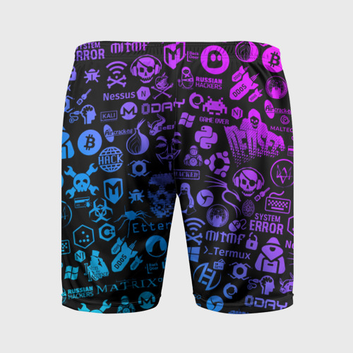 Мужские шорты спортивные Hacker Logo Градиент, цвет 3D печать - фото 2