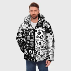 Мужская зимняя куртка 3D Hacker Logo Шахматы - фото 2