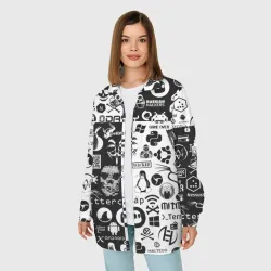 Женская рубашка oversize 3D Hacker Logo Шахматы - фото 2