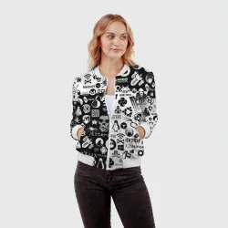 Женский бомбер 3D Hacker Logo Шахматы - фото 2