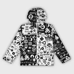 Женская ветровка 3D Hacker Logo Шахматы