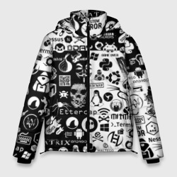 Мужская зимняя куртка 3D Hacker Logo Шахматы