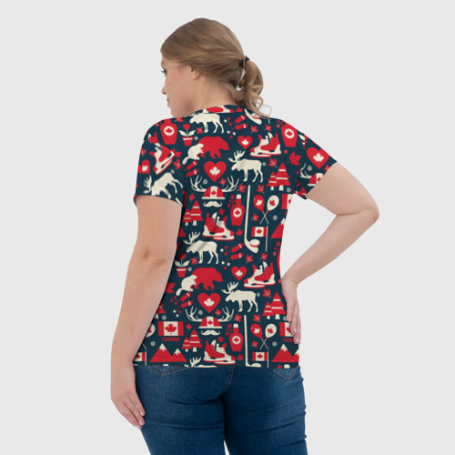 Женская футболка 3D с принтом Канада, вид сзади #2