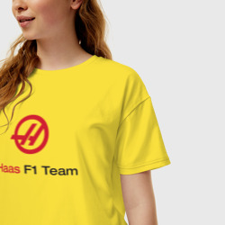 Женская футболка хлопок Oversize Haas F1 Team - фото 2