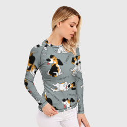 Женский рашгард 3D Собаки Бигли - фото 2