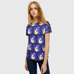 Женская футболка 3D Sonic pattern - фото 2