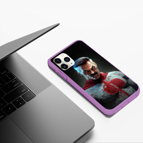 Чехол для iPhone 11 Pro Max матовый Омнимен, цвет фиолетовый - фото 5