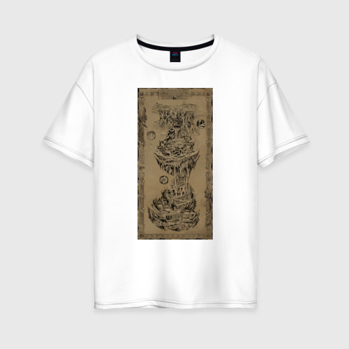 Женская футболка оверсайз из хлопка с принтом Hades World, вид спереди №1