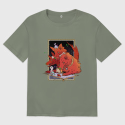 Женская футболка хлопок Oversize Маленький Загрей