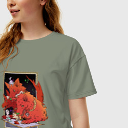 Женская футболка хлопок Oversize Маленький Загрей - фото 2