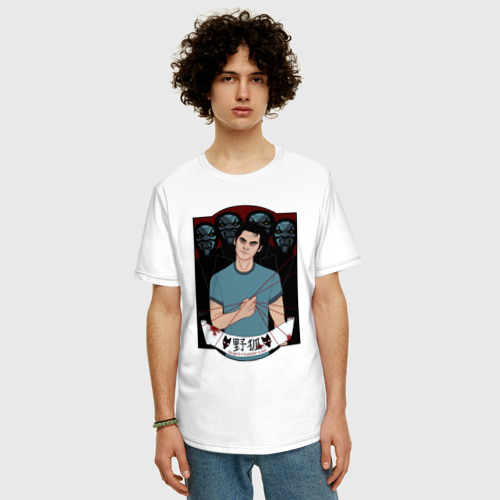Мужская футболка хлопок Oversize Scott McCall, цвет белый - фото 3