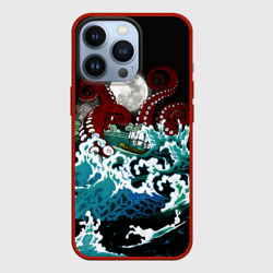 Чехол для iPhone 13 Pro Корабль на Волнах Кракен