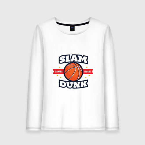 Женский лонгслив хлопок Slam dunk, цвет белый