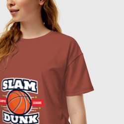 Женская футболка хлопок Oversize Slam dunk - фото 2