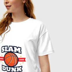 Женская футболка хлопок Oversize Slam dunk - фото 2