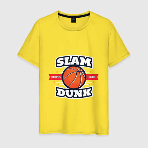 Мужская футболка хлопок Slam dunk, цвет желтый