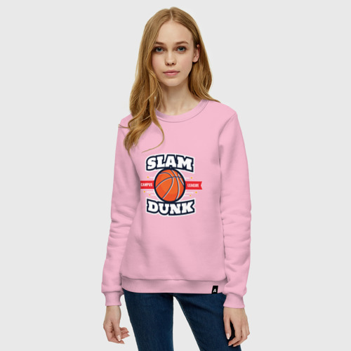 Женский свитшот хлопок Slam dunk, цвет светло-розовый - фото 3