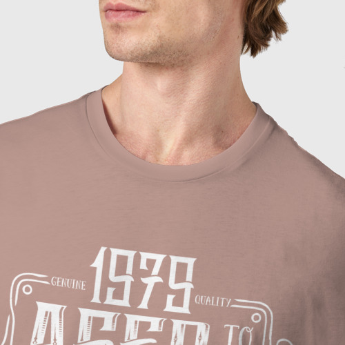 Мужская футболка хлопок 1979 год рождения, цвет пыльно-розовый - фото 6