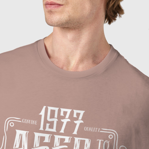 Мужская футболка хлопок 1977 год рождения, цвет пыльно-розовый - фото 6